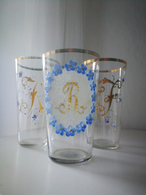 3x sklenička s monogramem