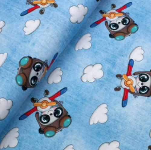 Bavlněný úplet Panda pilot jeans