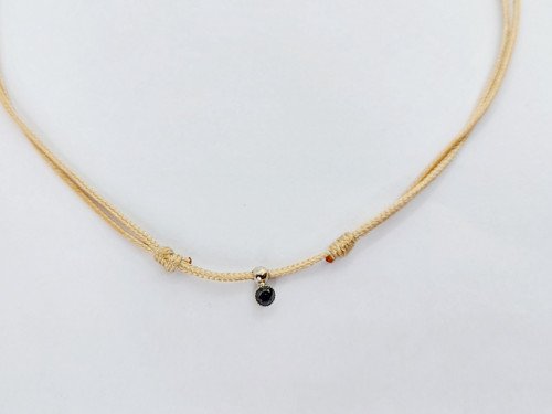 GODA náhrdelník s černým diamantem - bílé 14Kt Au