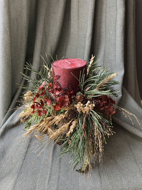 Adventní svícen červený