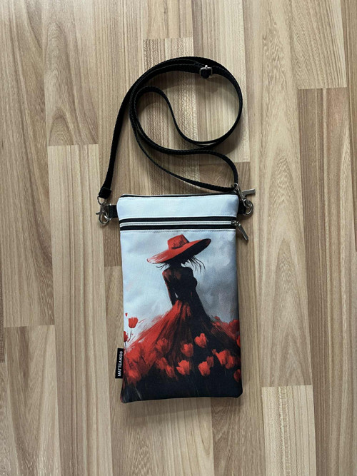 Dáma v tulipánech - taštička crossbody na mobil