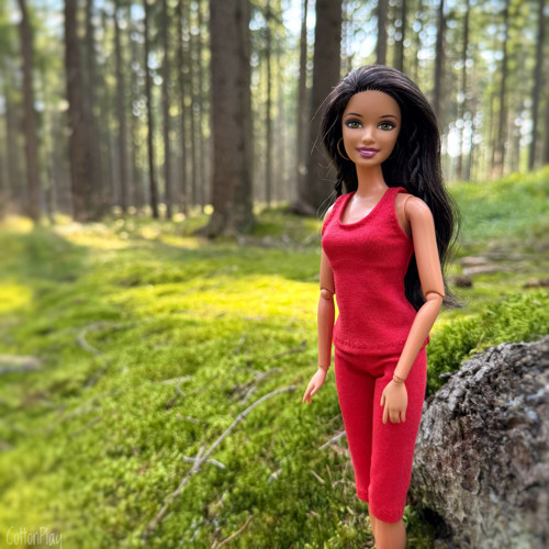 Leginy pro Barbie - červené — foto 1