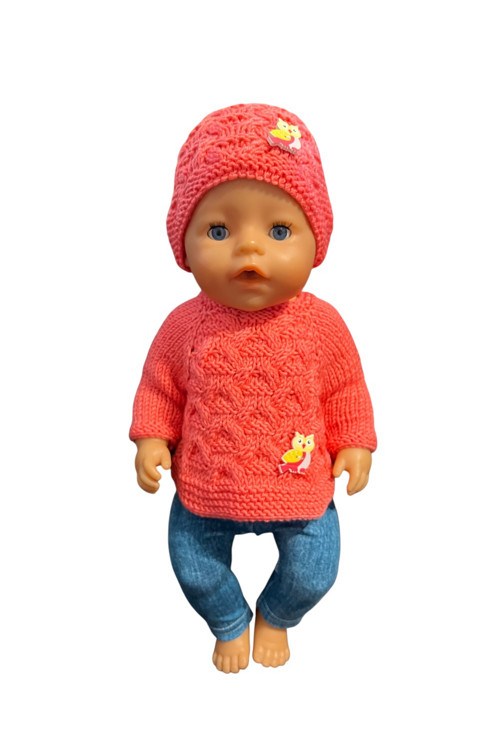 Oblečko pre Baby Born 43 cm - koralovy