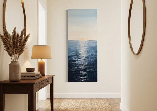 Obraz malba "LIGHT SUNSET " 140x50 cm