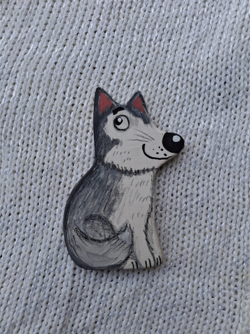 Husky- brož na prani — foto 1