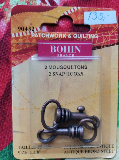 Bohin, bronzové uzávěry na kabelu nebo klíče, sada