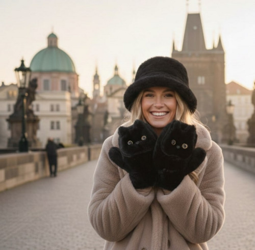 Černý zimní set „Kočičí elegance“ — foto 1