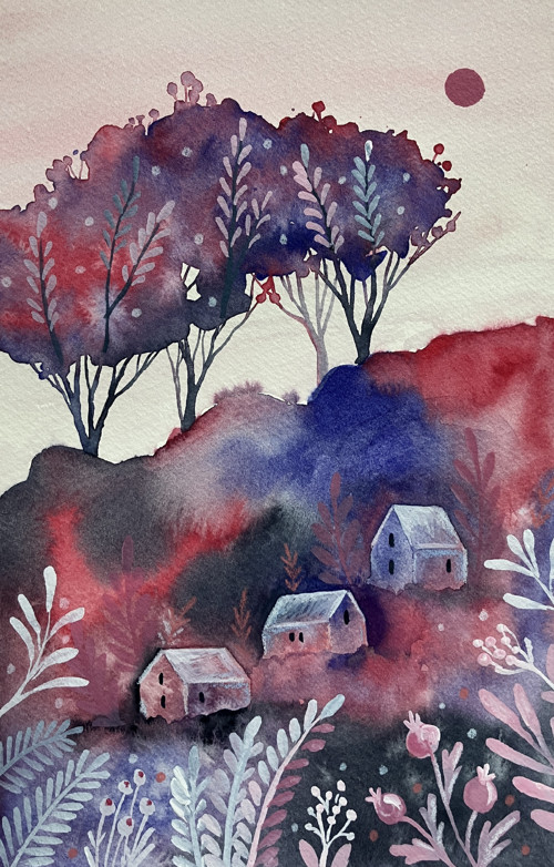 Originál ilustrácia Ružové údolie