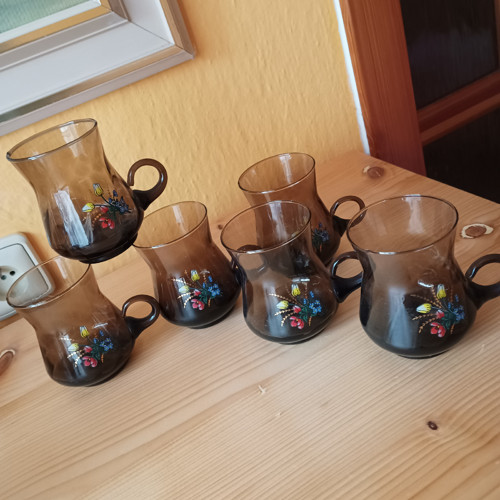 Skleničky na kávičku - kouřové