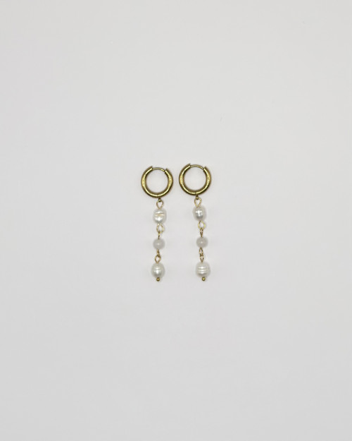 Pearl & White Nephrite Jade Earrings