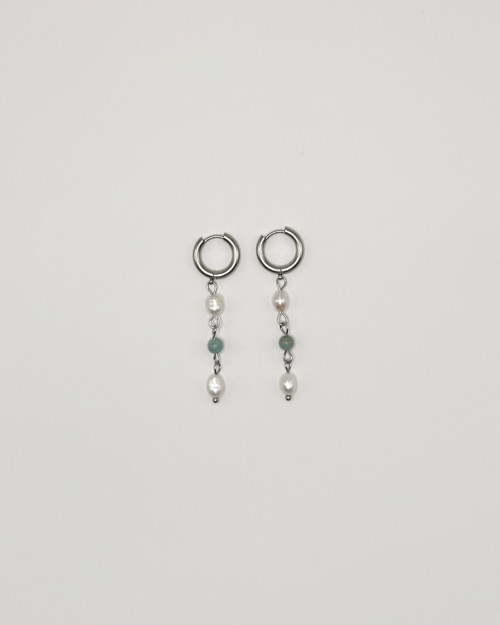 Pearl & Amazonite Earrings — foto 1