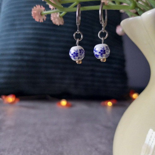 Náušnice malovaný porcelán