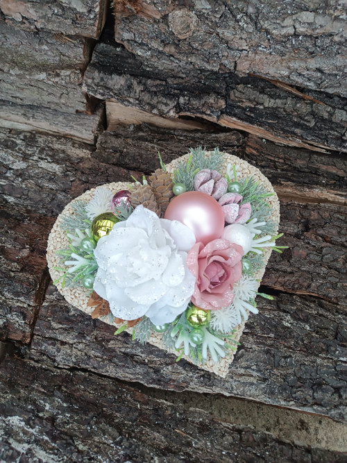 Srdce malé 21x22cm, vánoční — foto 1