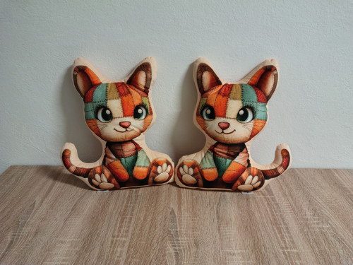 Kočička styl patchwork - 3D polštář