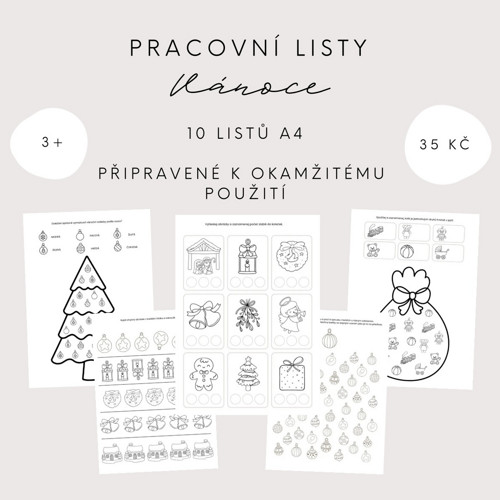 Pracovní listy - Vánoce (PDF - tisk)