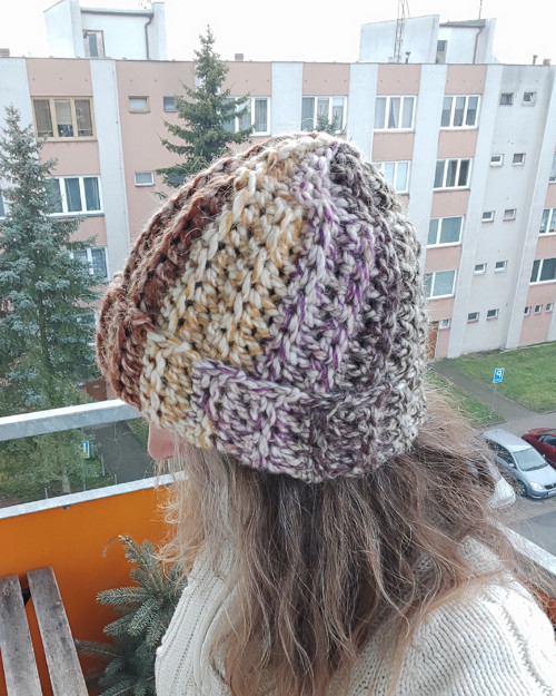 Čepice Hnědofialová