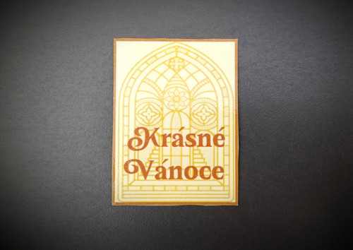 Samolepka "Krásné Vánoce" okrová (3ks)