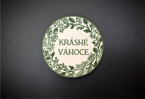 Samolepka "Krásné Vánoce" zelená (3ks)