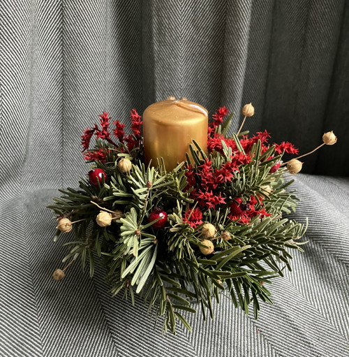 Adventní svícen červený drobeček