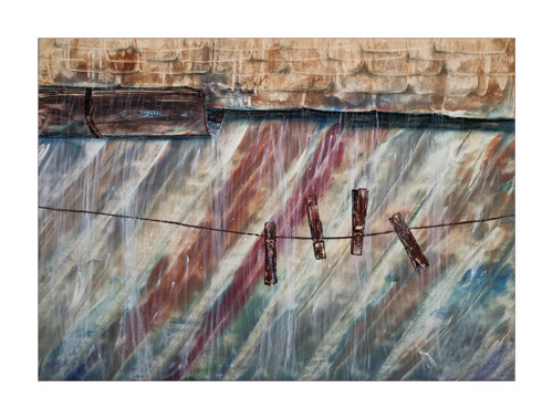 Enkaustika Déšť 70 x 50 cm