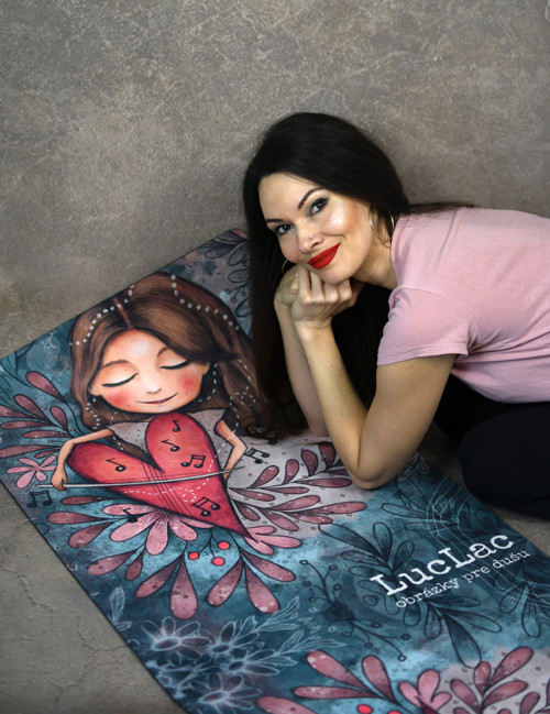 Jógamatka s ilustráciou Zo srdca