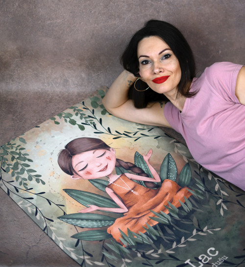 Jógamatka s ilustráciou Jediná