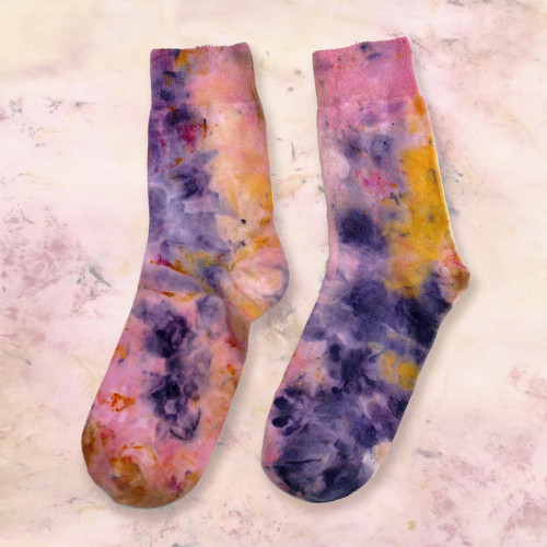 Přírodně barvené ponožky - ice dye vel. 38-41