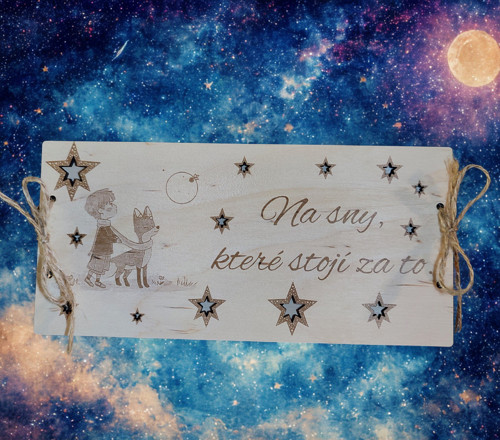 Dřevěná obálka na peníze / voucher - Malý princ