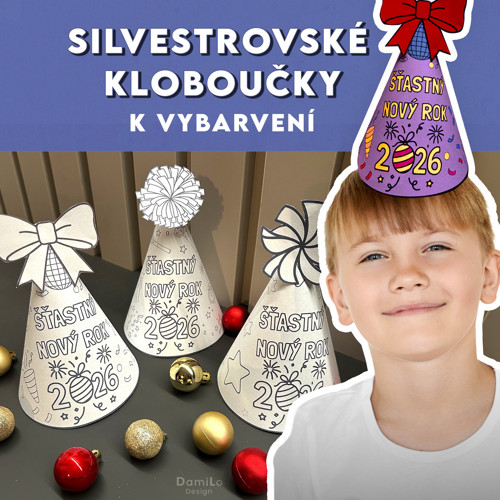Sada čepiček k vybarvení – Nový rok 2026