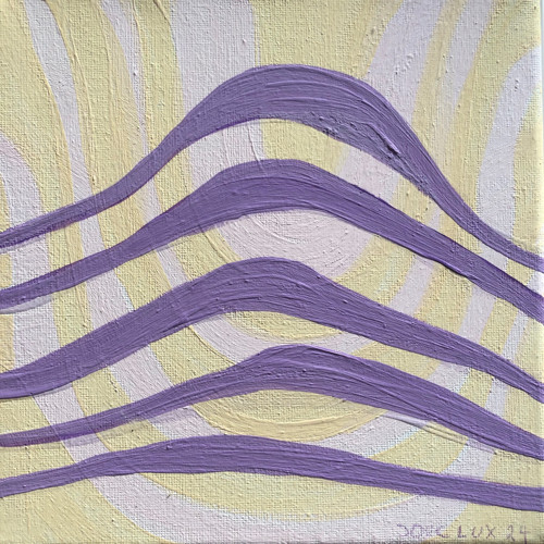 Prolínání - originál malba na plátně 19,5x19,5 cm