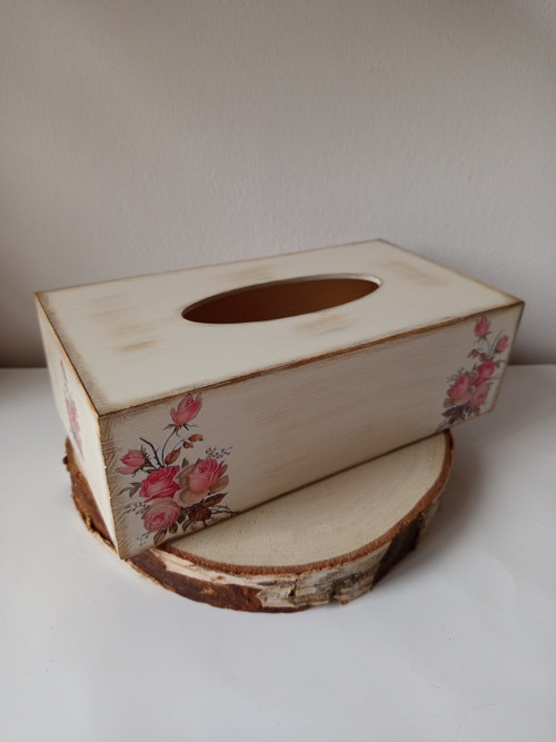 Dřevěný box na kapesníky „Zahrada vzpomínek“