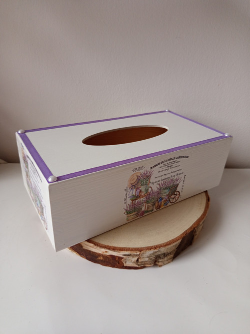 Dřevěný box na kapesníky „Vůně Provence“