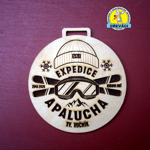 Dřevěné MEDAILE "EXPEDICE APALUCHA 2026"
