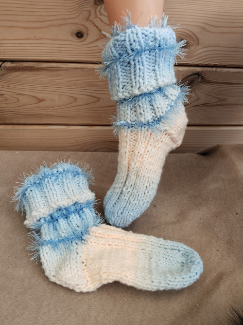 Ponožky,,Modrorůžové ombré,,
