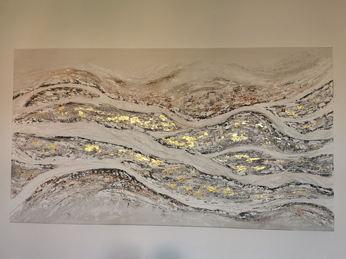 Abstraktní malba "GOLDEN ROOTS" 180x100