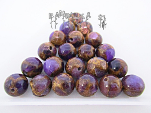Jaspis Cloisonne Purple - Korálky z minerálů - 8mm