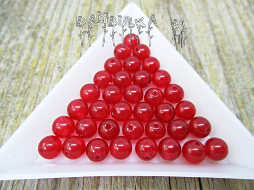 Chalcedon red /barvený/ - Korálky z minerálů - 6mm