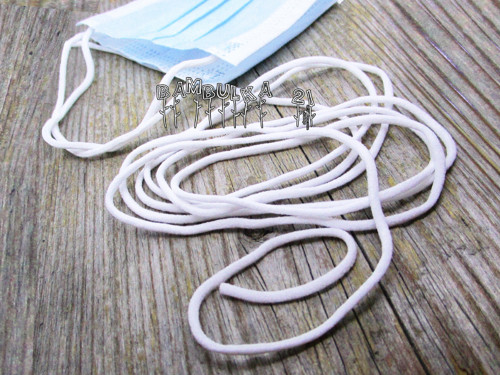Elastická pruženka cca 3mm, kulatá, bílá, jemná — foto 1