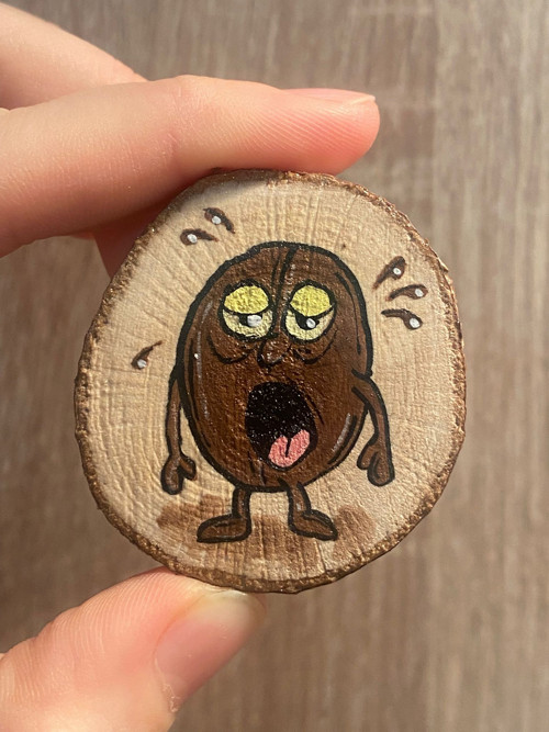 Magnetka - kávový bob - Na nule