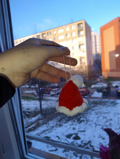 Baňka vánoční čepice návod — foto 1