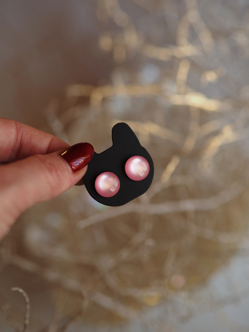 Peckové náušnice pecky - růžové babypink
