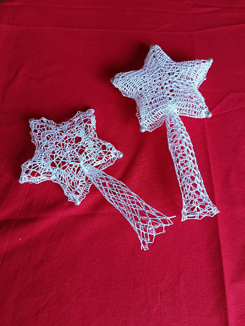 Špička na stromeček, háčkovaná, 3d