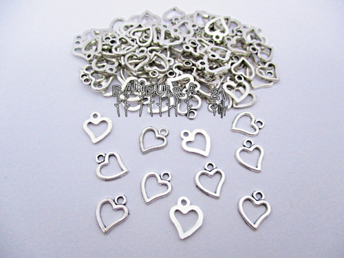 Přívěsek srdce cca 10x8mm, barva strarostříbro