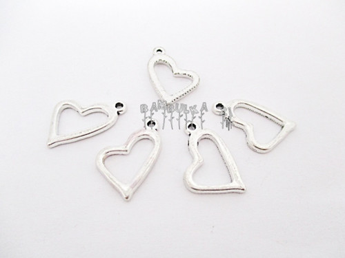 Přívěsek srdce cca 15x16mm, barva strarostříbro