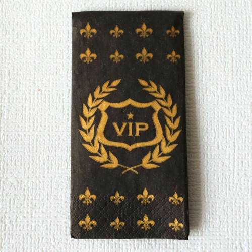 Papírové kapesníčky VIP, černo zlaté