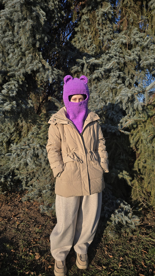 Lyžařská kukla fialová. Sleva s 1499 Kč.