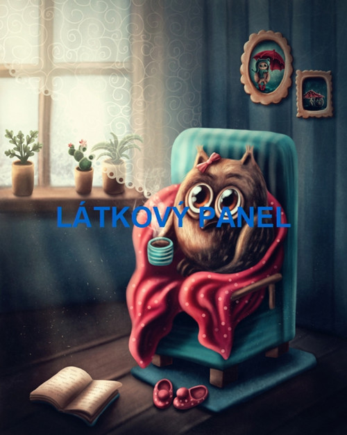 Bavlněný panel sova 7x10 cm - skladem — foto 1