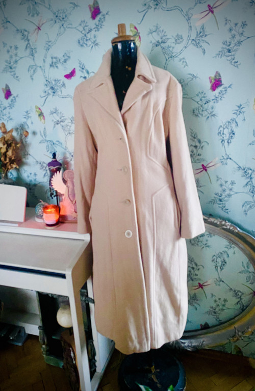 Kabát s kašmírem powder pink — foto 1