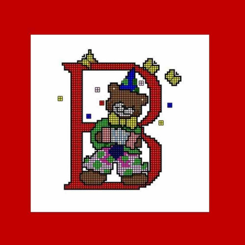 Předloha na vyšívané PÍSMENO "B" s medvídkem