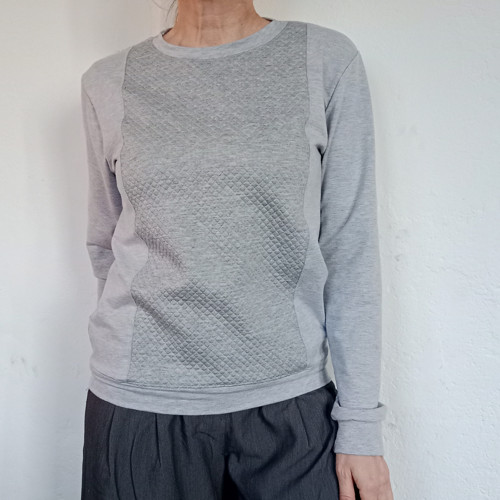 Mikina, světle šedá, černá vel.XS-XL